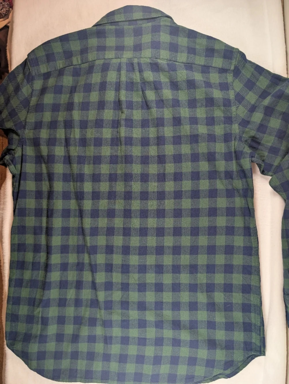 J. Crew Blue and Green Plaid Flannel Long-Sleeve Button-Down Shirt M